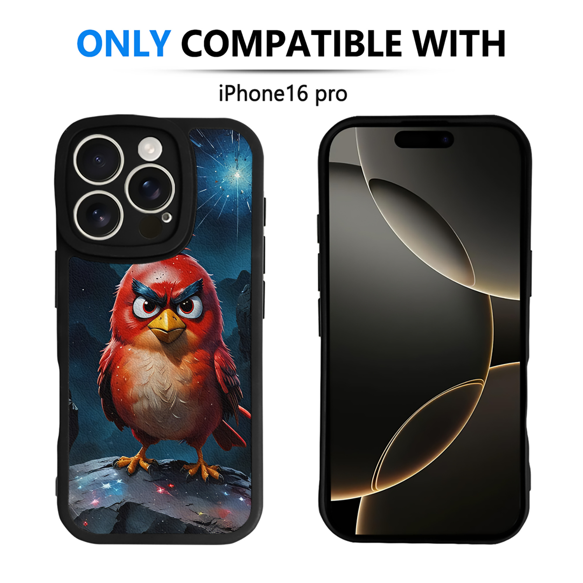 （画像用） Angry Birds アングリーバード 【iPhone 16シリーズ対応】シリコンスマホケース（レザー調） 材質：シリコン